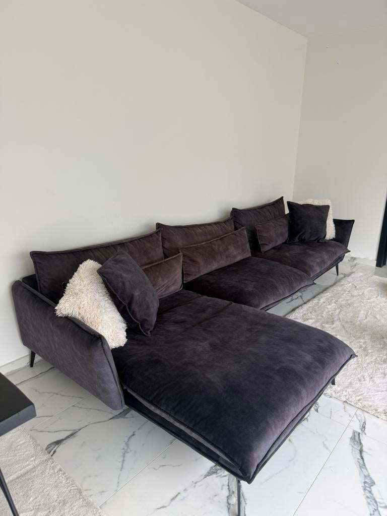 L bank/zetel + GRATIS chaisse longue, Ophalen, 250 tot 300 cm, Gebruikt, Overige maten
