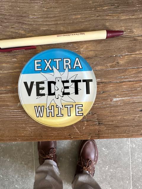 Vedett extra white taplens PVC, Verzamelen, Biermerken, Ophalen of Verzenden, Nieuw, Reclamebord, Plaat of Schild, Overige merken