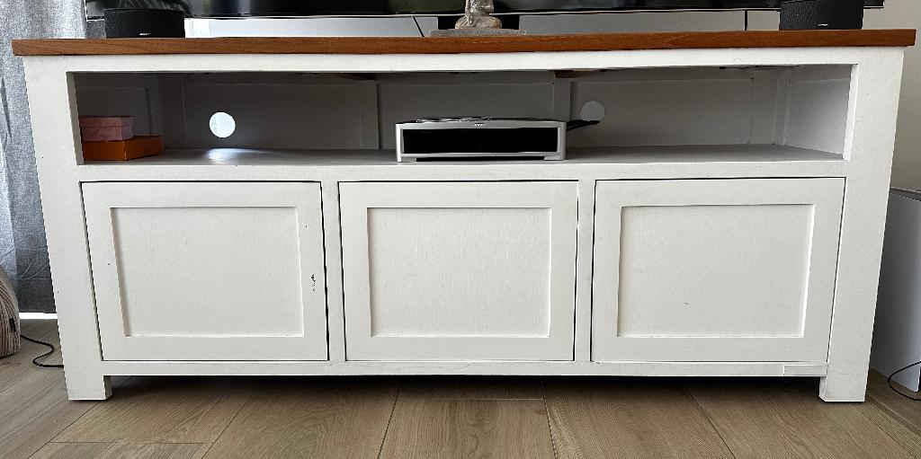 Tv meubel, Ophalen, Gebruikt, 150 tot 200 cm, Teakhout