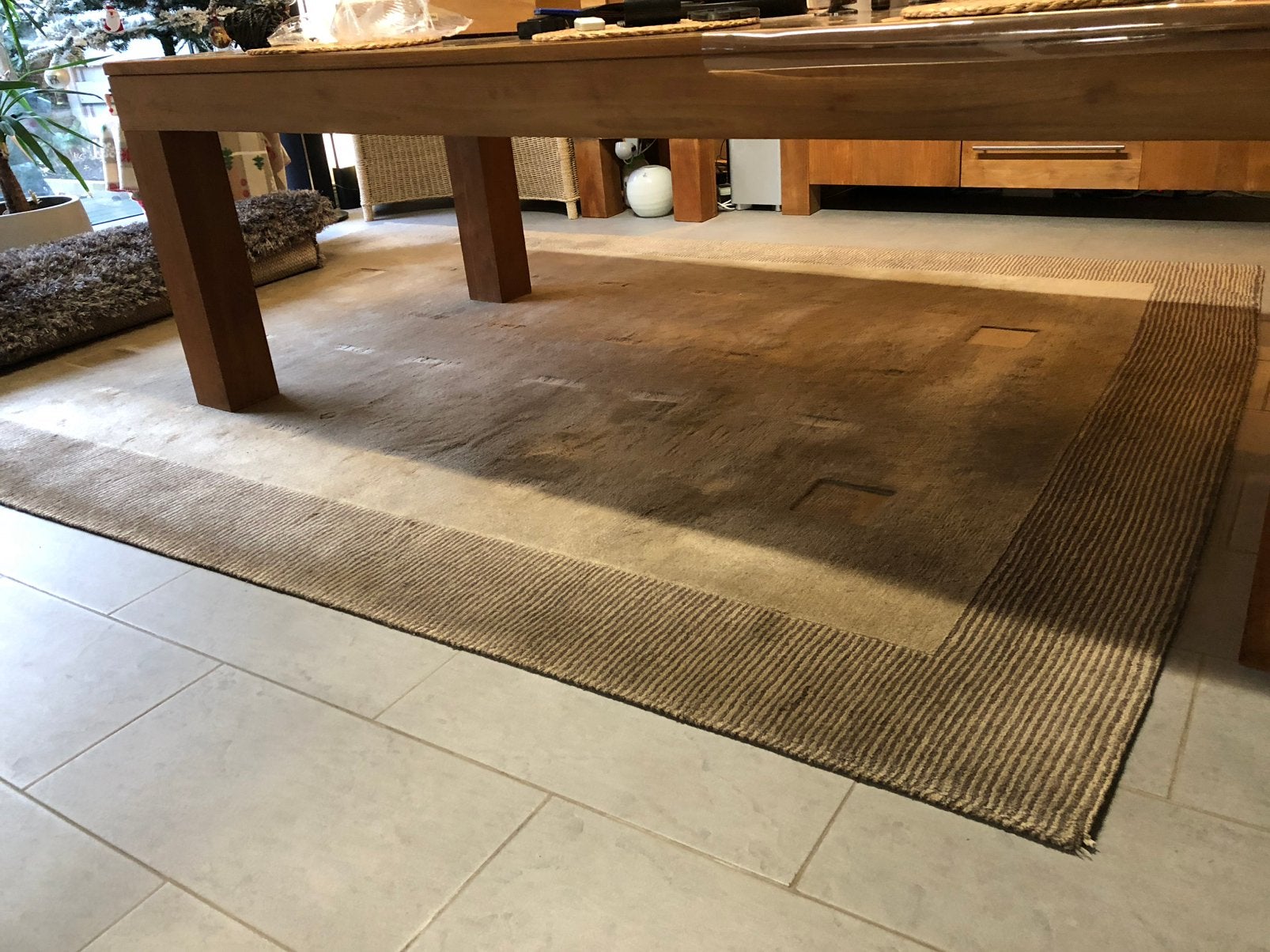 Tapijt, Ophalen, Crème, Gebruikt, 200 cm of meer