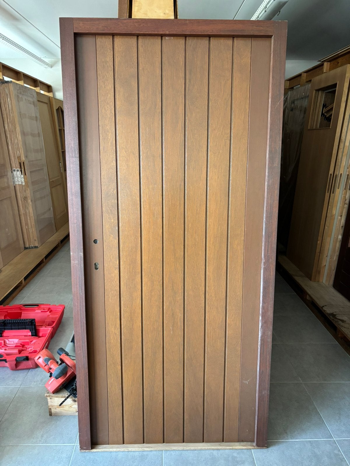Porte extérieure merbeau avec panneau, Bricolage & Construction, Enlèvement, Comme neuf