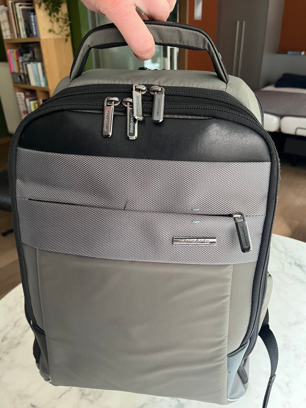 Samsonite laptop rugzak, Ophalen, Gebruikt, Grijs, Gevoerd laptopvak