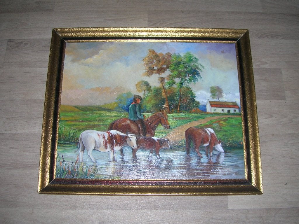 Schilderij Boerderij 1941, Ophalen, Gedateerd