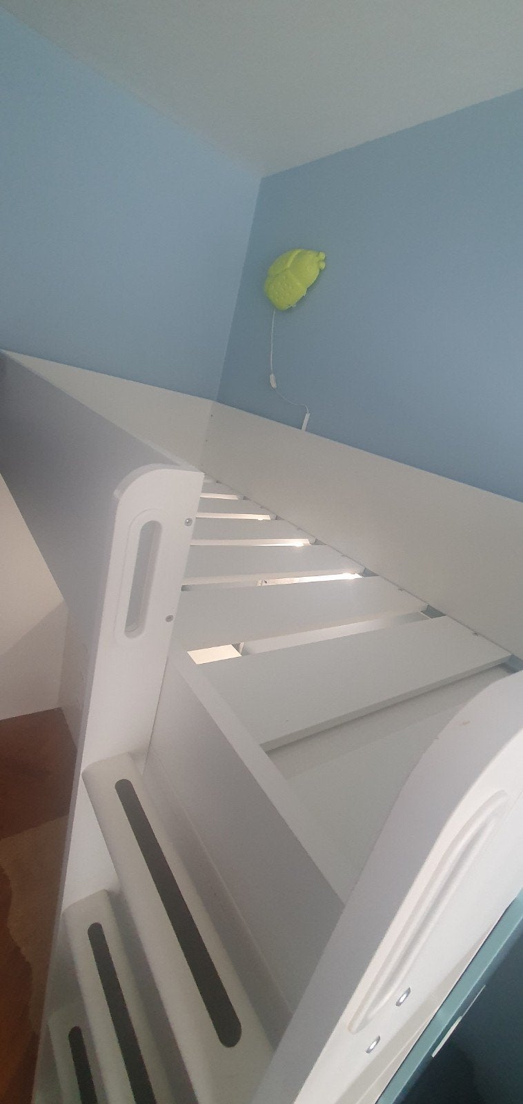 lit mezzanine avec bureau 90/200 blanc/bleu, Enlèvement, Comme neuf, Lit mezzanine