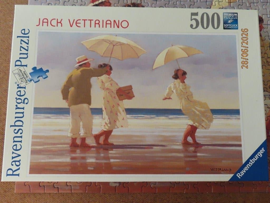 Puzzel 500 stukjes - Jack Vettriano - The Picnic Party, Ophalen of Verzenden, 500 t/m 1500 stukjes, Zo goed als nieuw, Legpuzzel