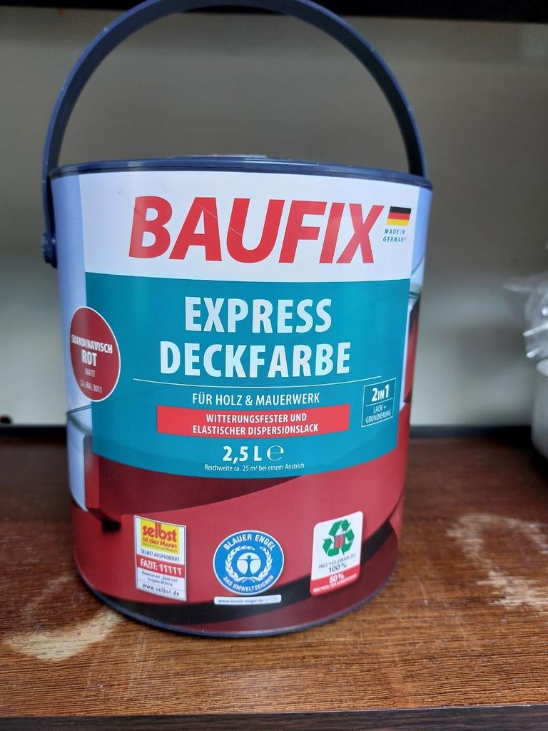 BAUFIX Top coat Scandinavisch rood., Bricolage & Construction, Peinture, Vernis & Laque, Enlèvement, Neuf, Rouge, Laque