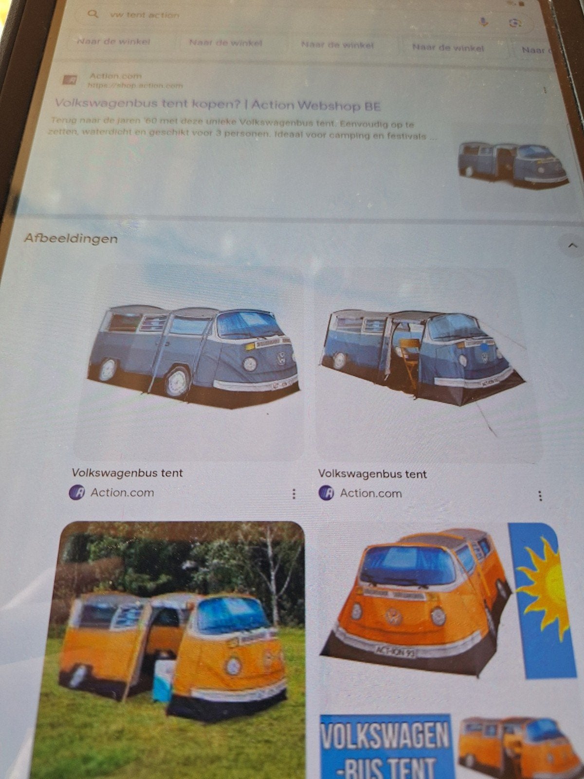 Volkswagen speeltent blauw, Ophalen