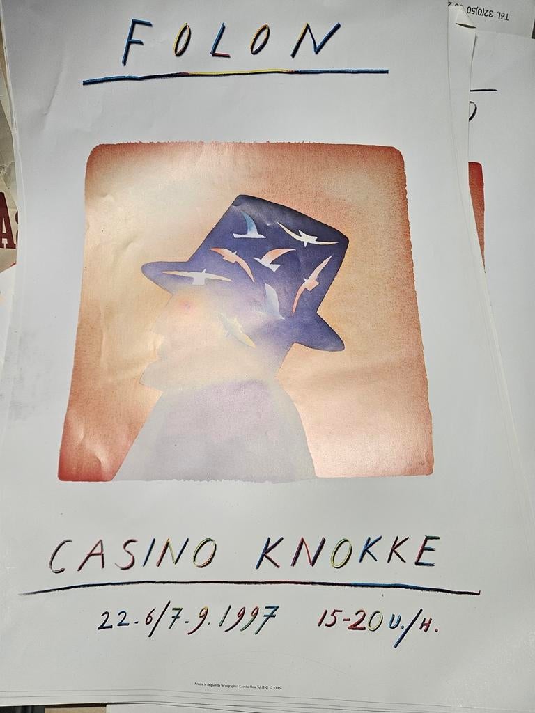 Affiches Folon Casino Knokke 1997, Antiek en Kunst, Verzenden