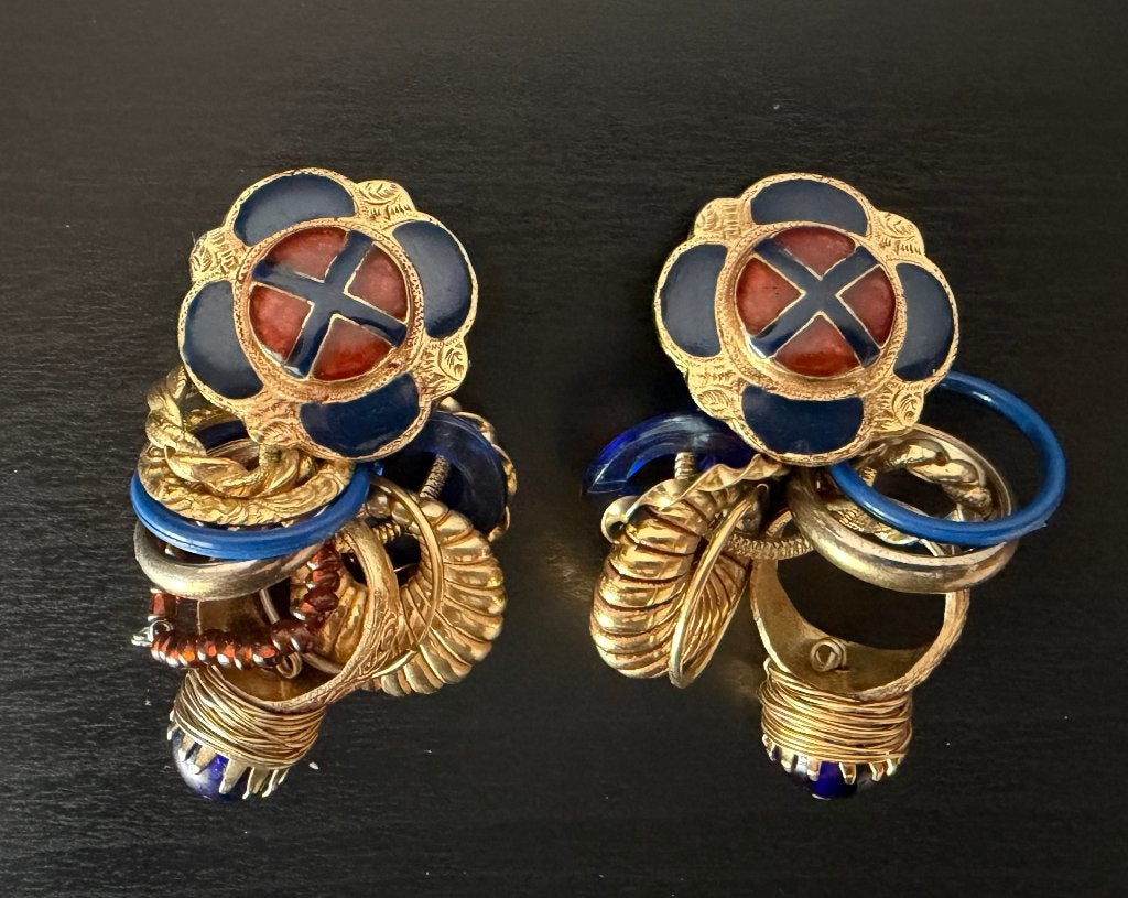 Zeldzame vintage oorbellen van GAS St Tropez - 1980, Ophalen of Verzenden, Overige materialen, Oorbellen