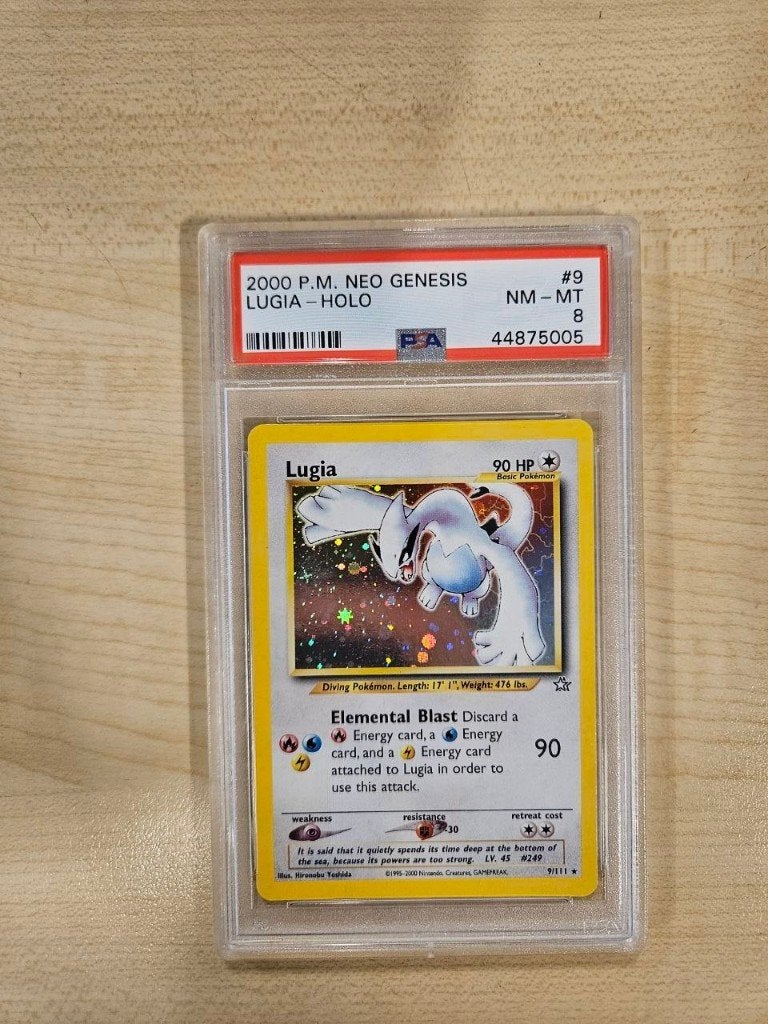 Lugia Neo Genesis PSA 8, Ophalen, Zo goed als nieuw, Losse kaart, Foil