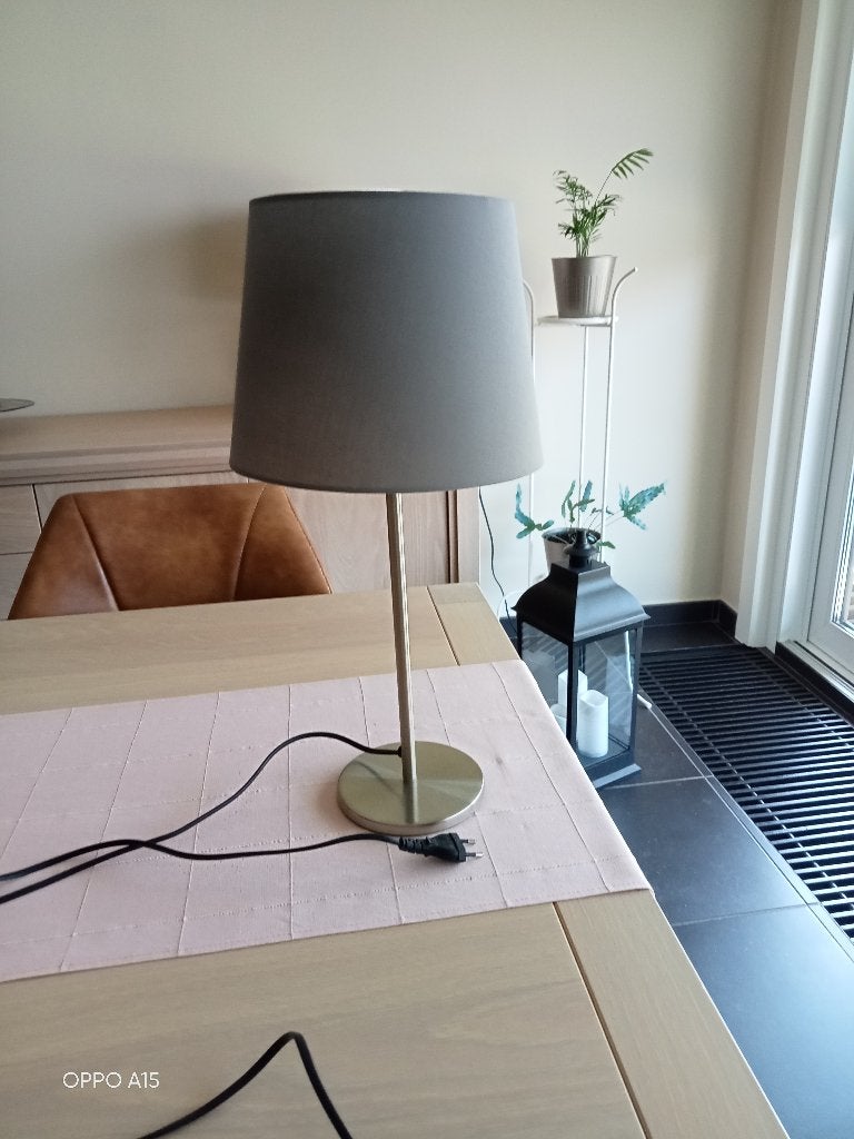 staande lamp met 2 lampenkappen, Ophalen, Zo goed als nieuw, Bruin