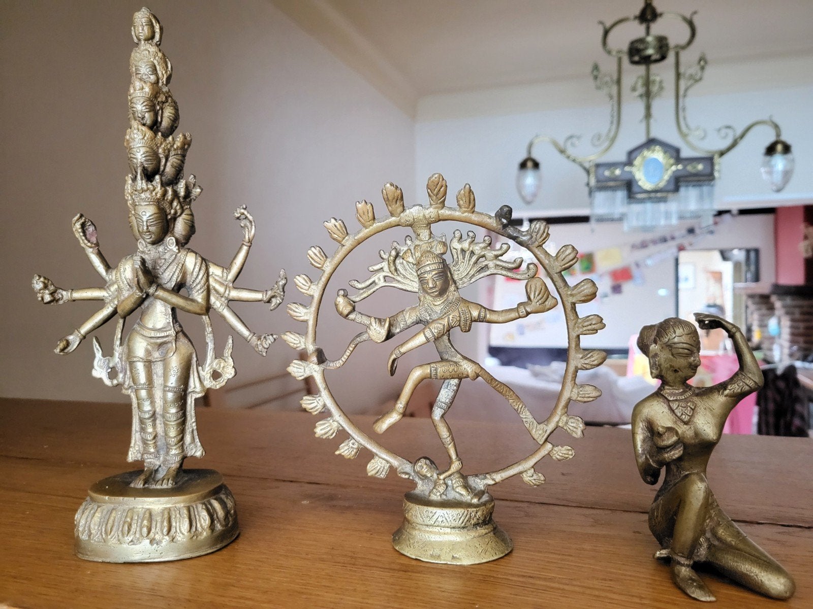 3 bronzen beeldjes Shiva, Antiek en Kunst, Ophalen of Verzenden, Brons