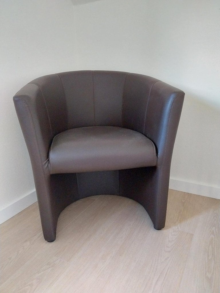 bruin bijzet zeteltje, Huis en Inrichting, Fauteuils, Ophalen, Zo goed als nieuw, Kunststof