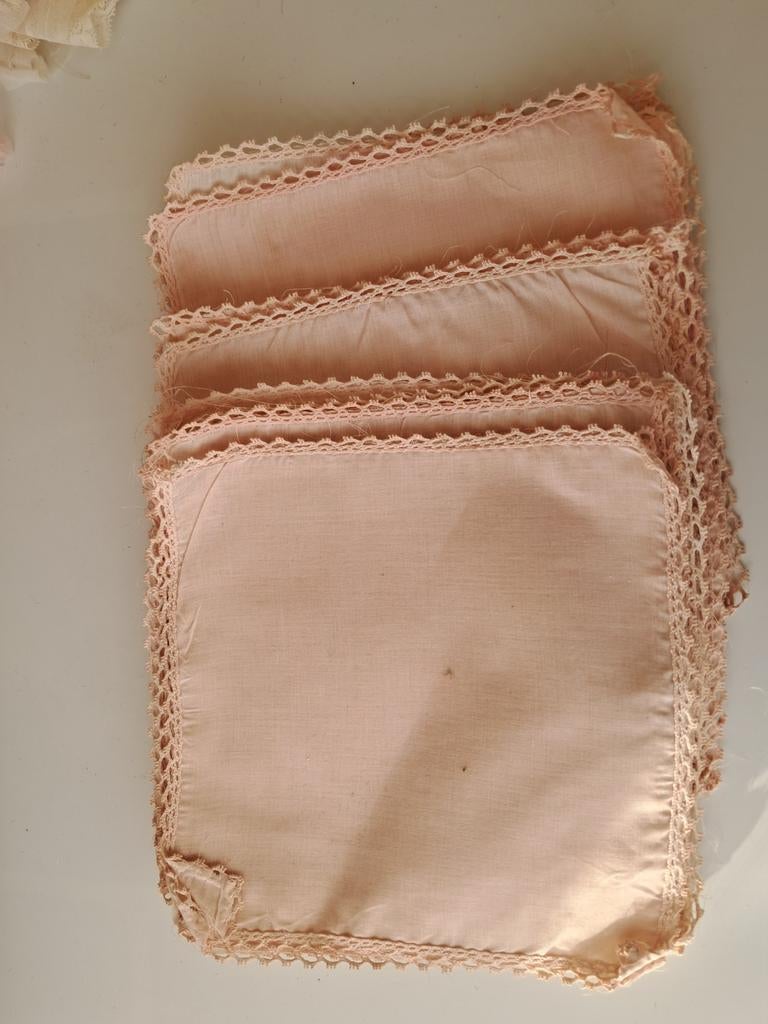 15 lapjes met kant, zakdoekjes, Verzenden