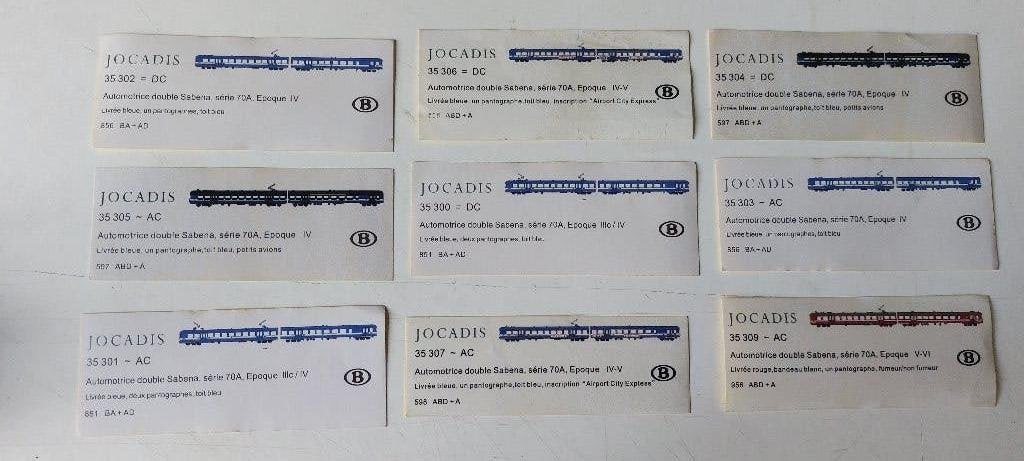 SNCB/NMBS JOCADIS ETIQUETTE AM SABENA AU CHOIX 10 €/PCE, Neuf, Autres marques, Analogique, Locomotive