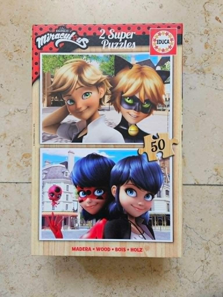 Miraculous puzzel 2 in 1, Enlèvement, 10 à 50 pièces, Comme neuf