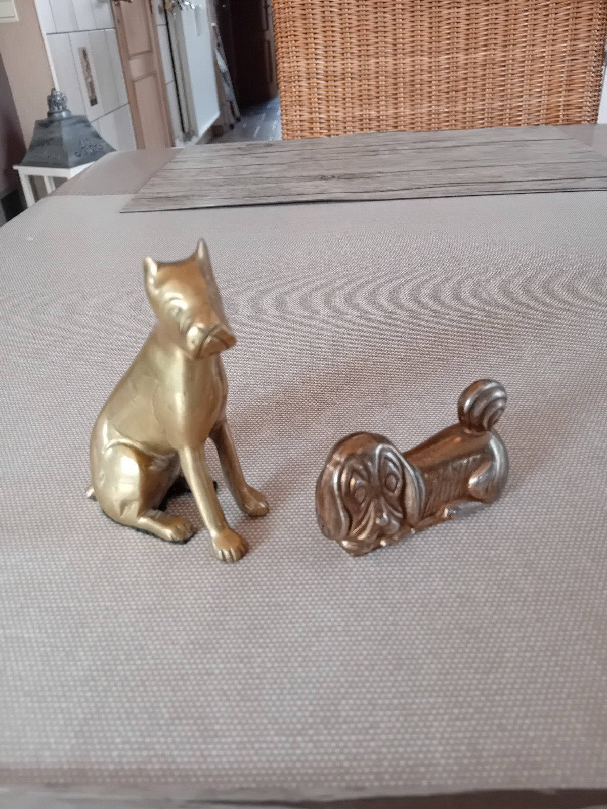 Duo de chiens en cuivre 410 grammes, Collections, Collections Animaux, Enlèvement ou Envoi, Comme neuf, Chien ou Chat, Statue ou Figurine