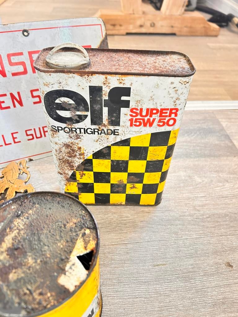 olie blik, Verzamelen, Blikken, Ophalen, Zo goed als nieuw
