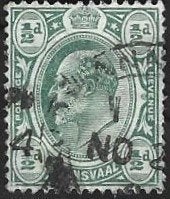 1 Postzegel Transvaal 1905 Koning Edward VII, Postzegels en Munten, Ophalen of Verzenden, Zuid-Afrika, Gestempeld