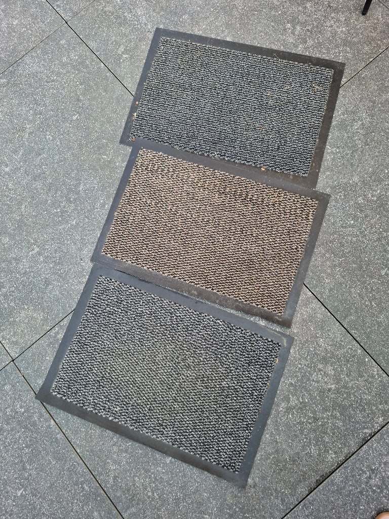 Lot de 3 paillassons caoutchouc, Tuin en Terras, Deurmatten, Ophalen, Gebruikt, Rubber, Schoonloopmat
