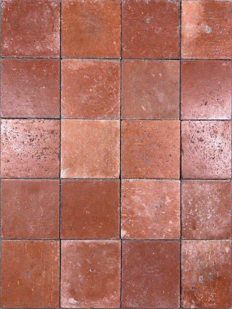 Tomettes françaises émaillées rouge-brun 21 cm - 60 m², Bricolage & Construction, Pierre ou Argile, Enlèvement, Utilisé, Dalles
