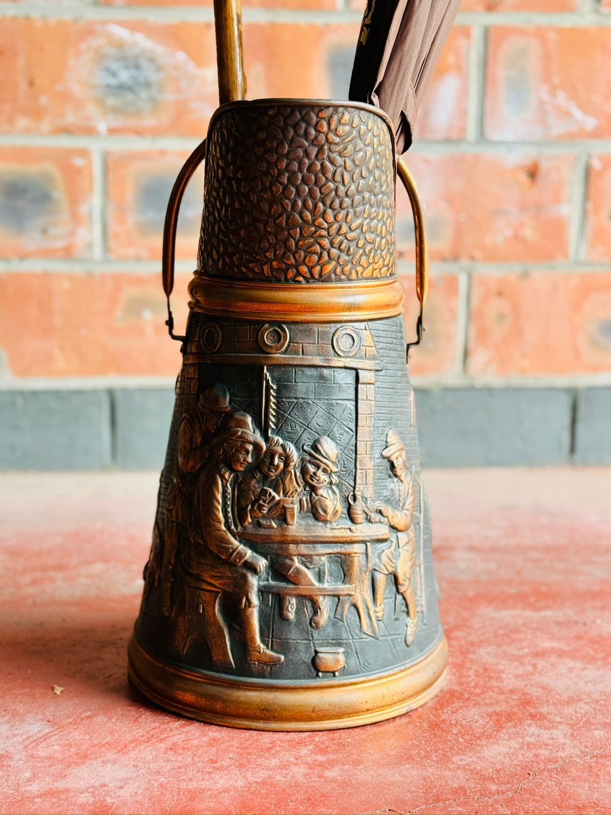 Antieke koperen kolenkan, Antiek en Kunst, Ophalen of Verzenden, Koper