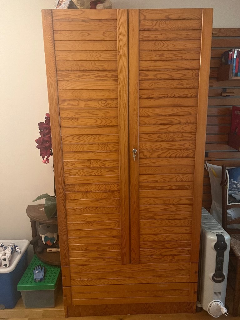 Penderie/  garde-robe  en pin massif, Maison & Meubles, Avec tiroir(s), Enlèvement, Utilisé, Pin