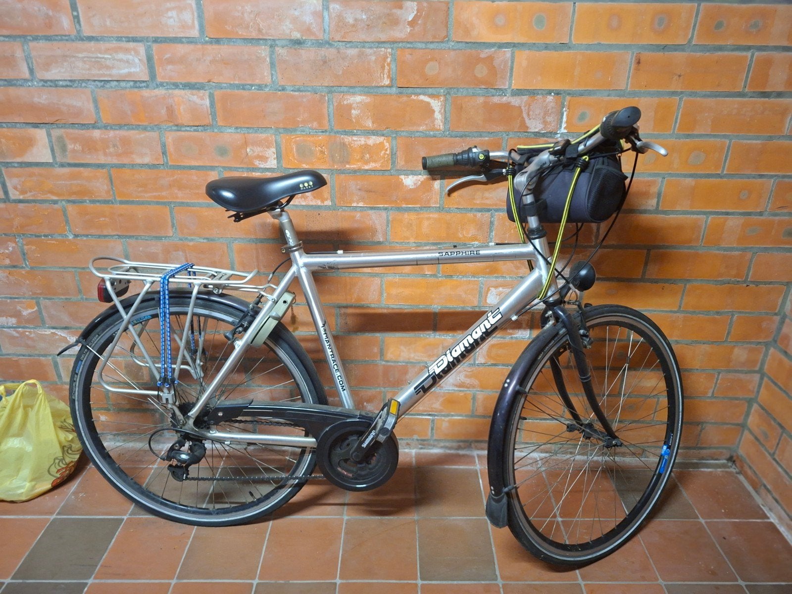 Herenfiets, Fietsen en Brommers, Minder dan 10 versnellingen, Gebruikt, Velgrem, 65 cm of meer