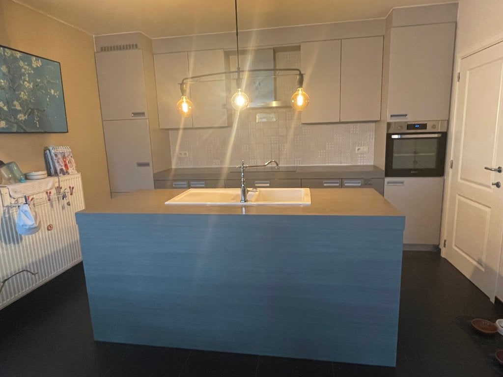 Keuken + Siemens dampkap + Franken spoelbak 1.5, Huis en Inrichting, Keuken | Complete keukens, Ophalen, Bruin, Enkelwandige keuken
