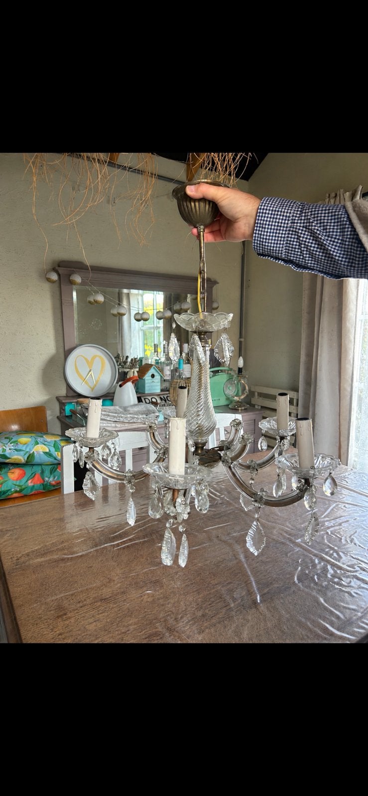 Ancien lustre en cristal, Antiquités & Art, Enlèvement
