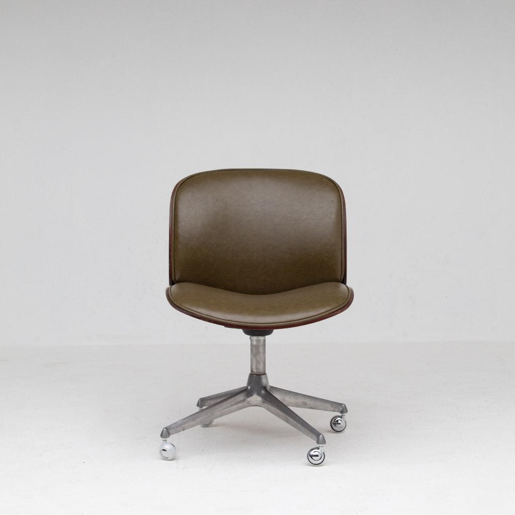 Ico Parisi Bureaustoel – MIM Roma (1950s), Ophalen of Verzenden, Gebruikt, Groen, Bureaustoel