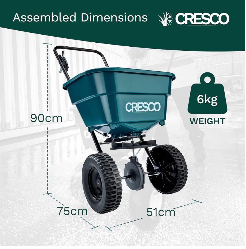 CRESCO 8 Meststof- en zaadstrooier, Tuin en Terras, Kruiwagens, Ophalen of Verzenden, Nieuw, Handmatig, Tweewielig