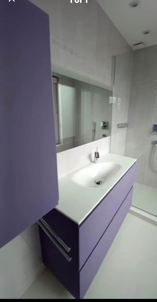 Meuble salle de bain mauve, 100 à 150 cm, Utilisé, Autres types, 50 à 75 cm