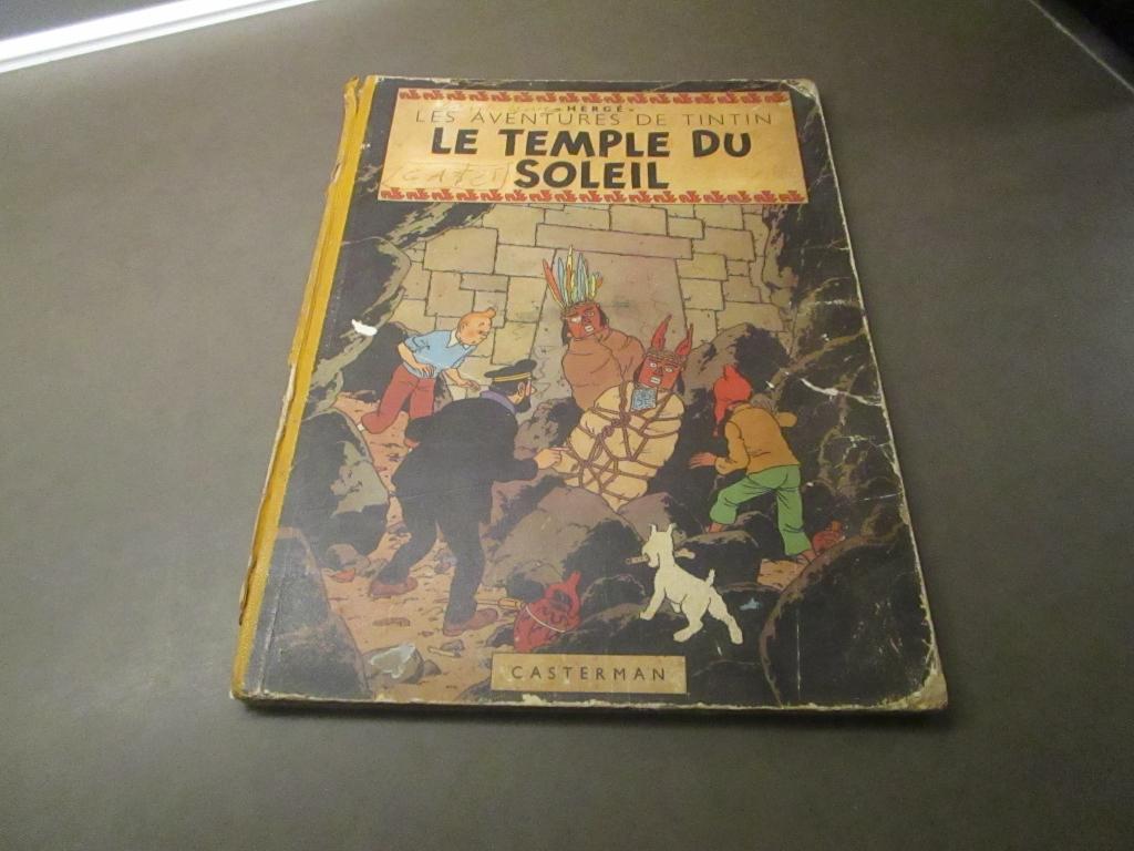Tintin - Le temple du soleil - 1e druk - 1949, Gelezen, Eén stripboek, Ophalen of Verzenden, Herge