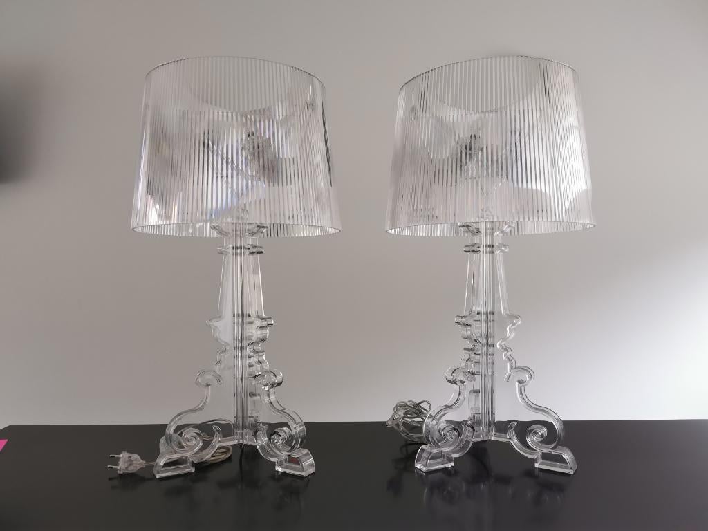 tafellamp Kartell Bourgie transparant, Maison & Meubles, 75 cm ou plus, Enlèvement ou Envoi, Comme neuf, Synthétique