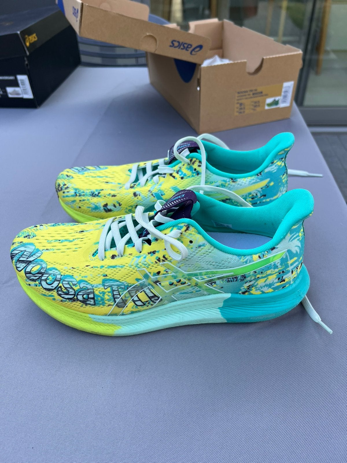 Asics green-yellow, noosa tri 14 women eu41,5, Sport en Fitness, Loopsport en Atletiek, Ophalen of Verzenden, Zo goed als nieuw
