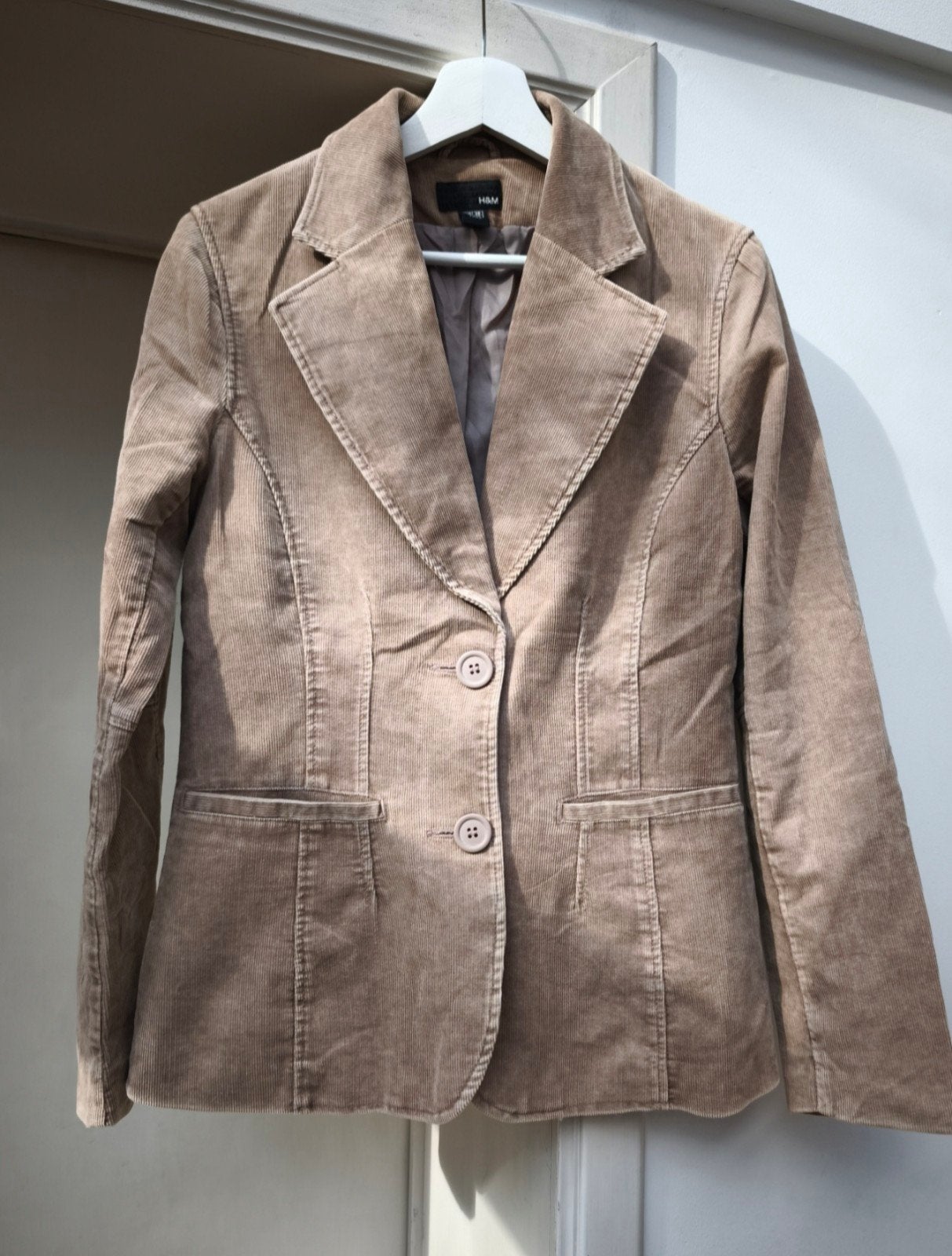 Blazer en velours côtelé beige, Kleding | Dames, Jasjes, Kostuums en Pakken, Ophalen of Verzenden, Beige