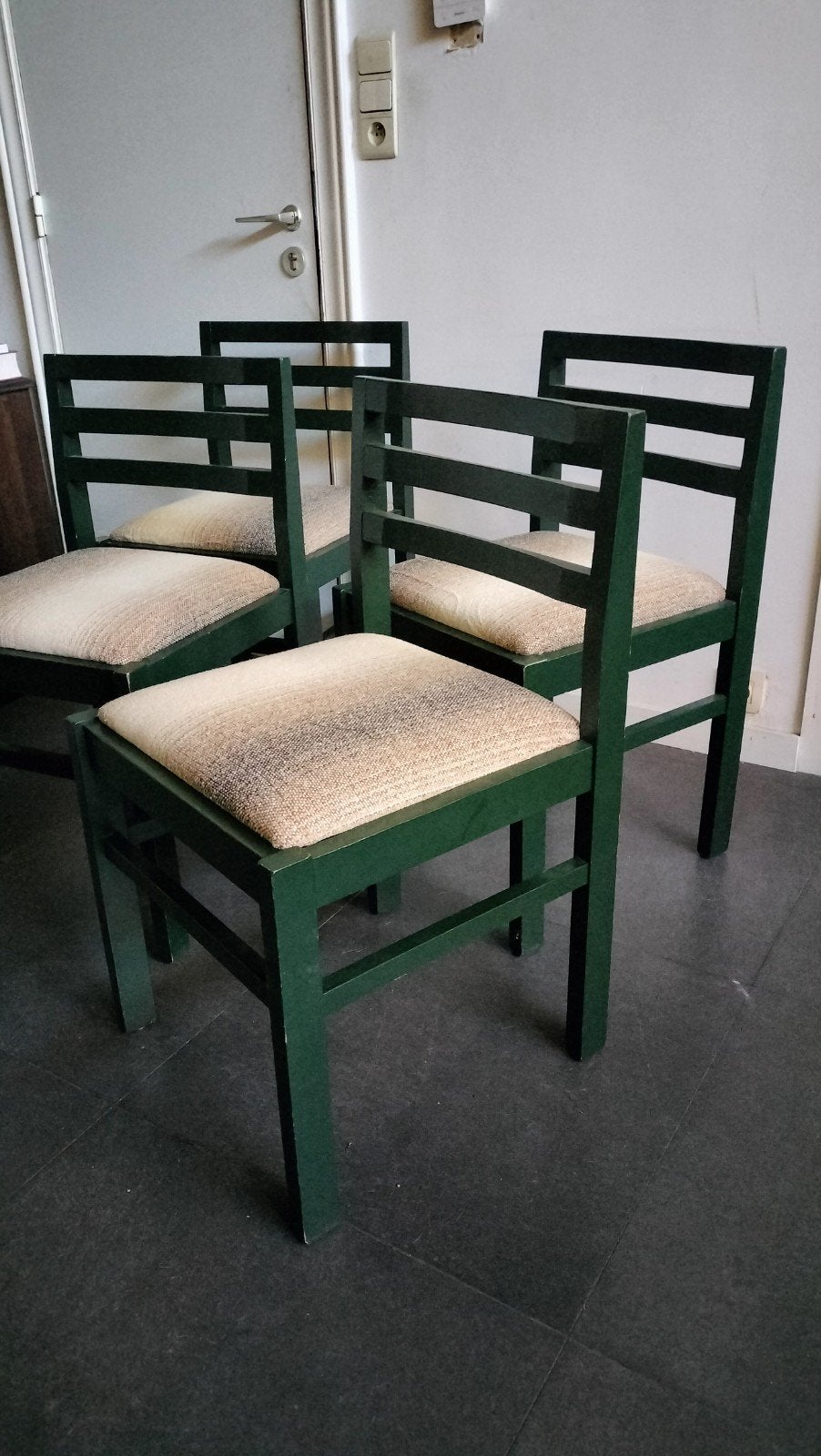 vintage 70ties Ladderback stoelen, Ophalen, Bruin