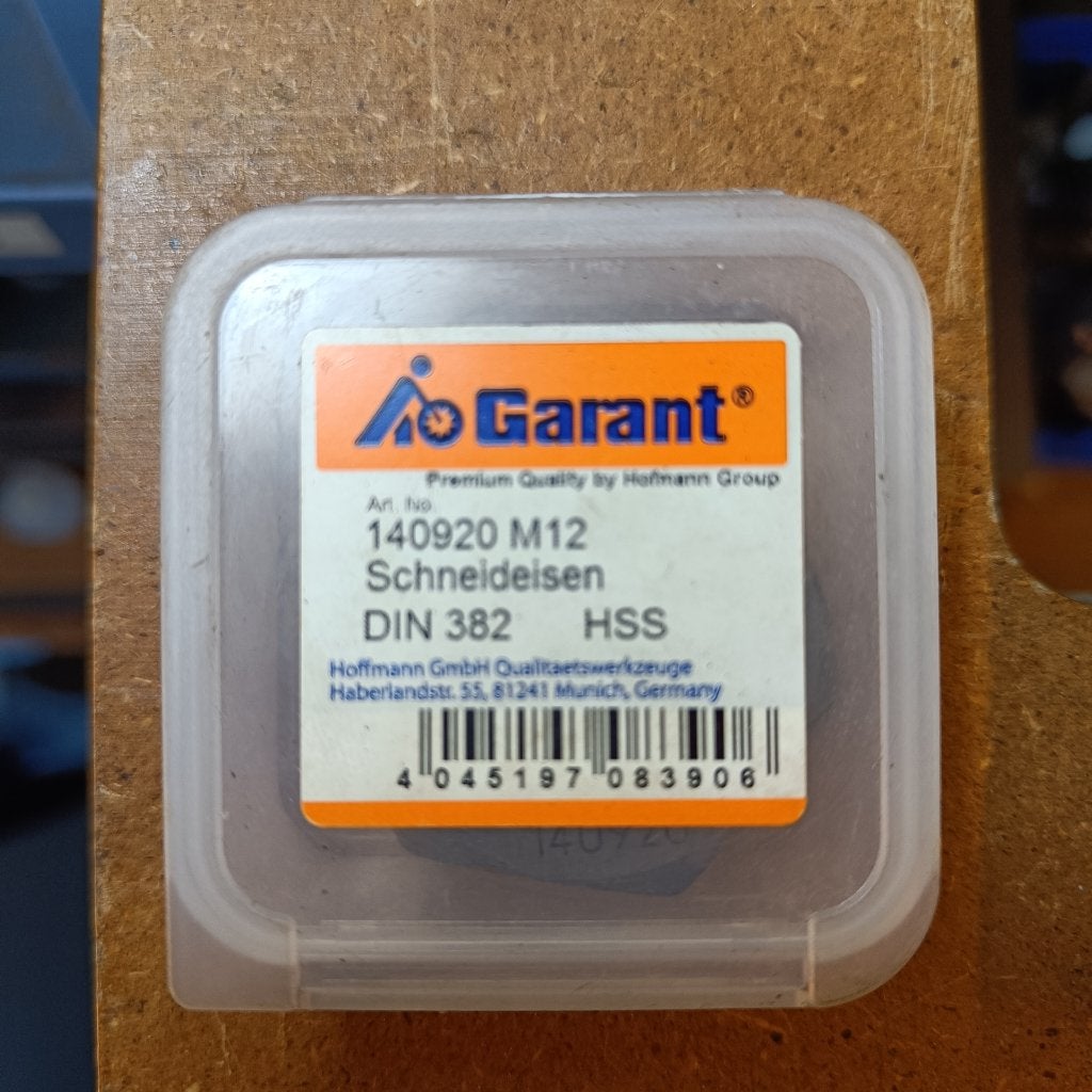 M12 X 1.75 HSS Hex draad snij plaat, Ophalen, Nieuw