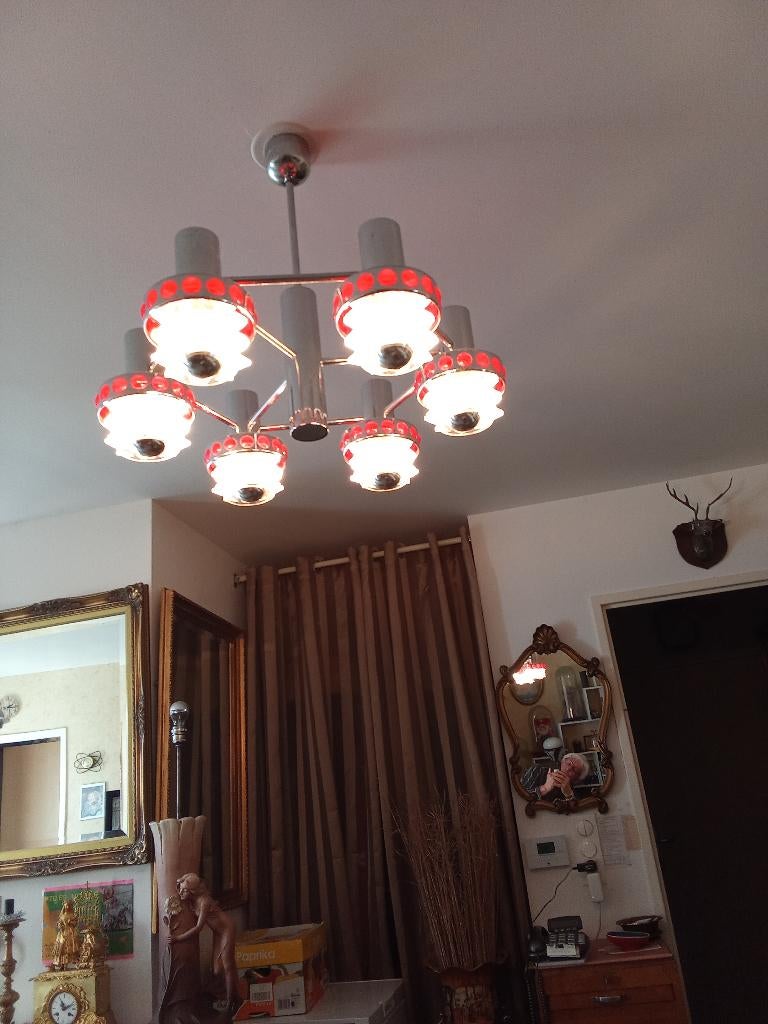 lustre vitage, HOLLYWOOD REGENCY, Verre, Enlèvement, Utilisé