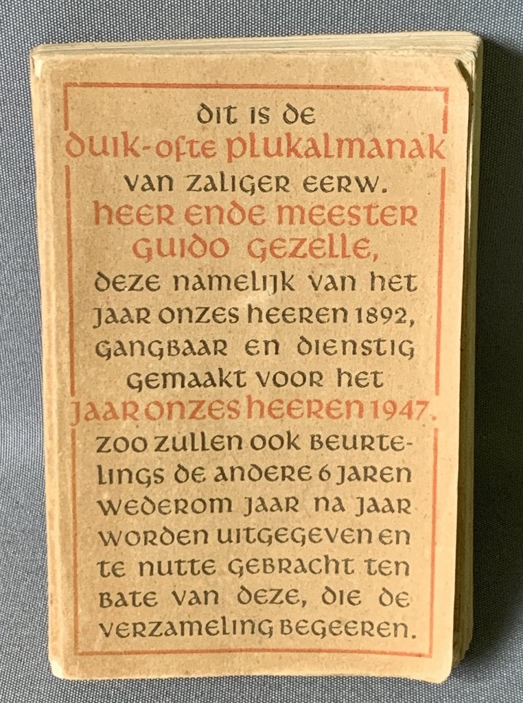 1947 Duikalmanak of Plukalmanak Guido Gezelle, Antiek en Kunst, Ophalen of Verzenden, Guido Gezelle