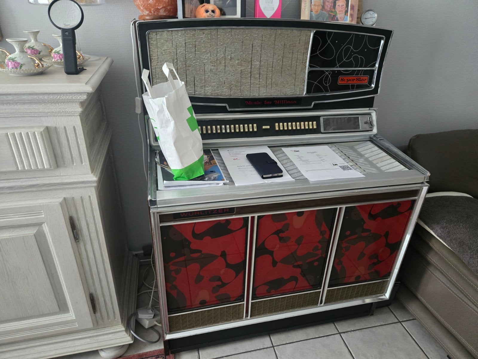 Prachtige Originele Wurlitzer Super Star Jukebox (1971) – To, Gebruikt, Wurlitzer, 1970 tot heden, Ophalen