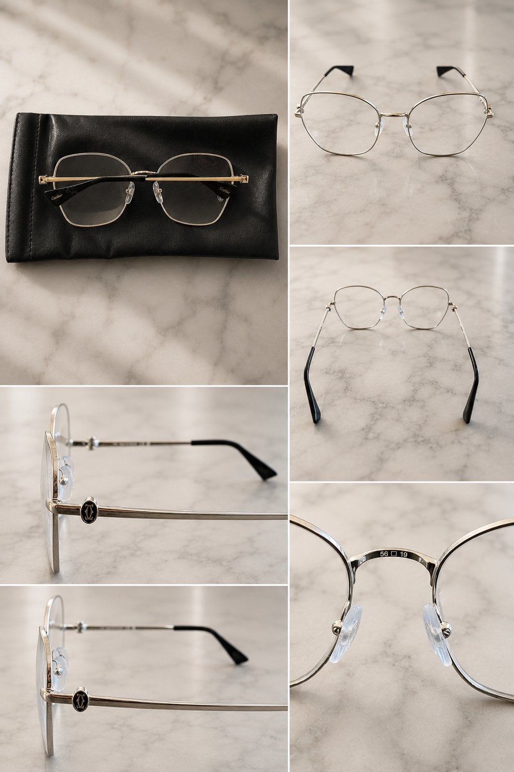 Cartier Santos CT0413O 002 XL Authentiek, Overige merken, Gebruikt, Overige kleuren, Ophalen of Verzenden
