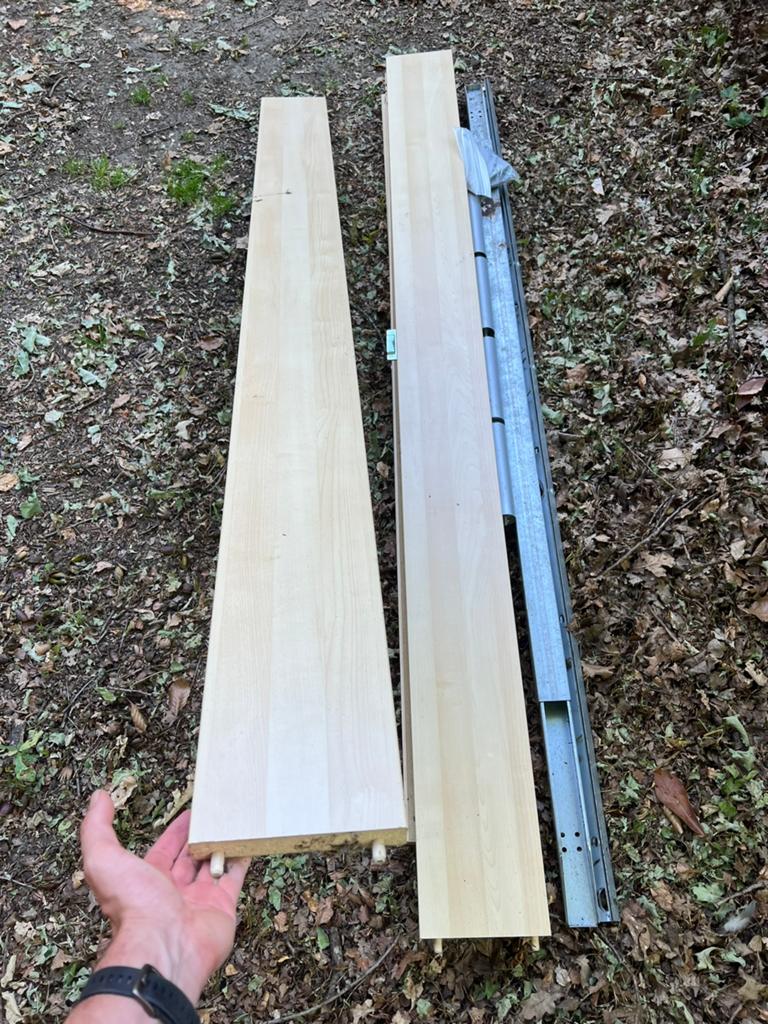 Gratis bedkader/bedframe licht beuk grijze poten, Ophalen, Gebruikt, Tweepersoons, 180 cm