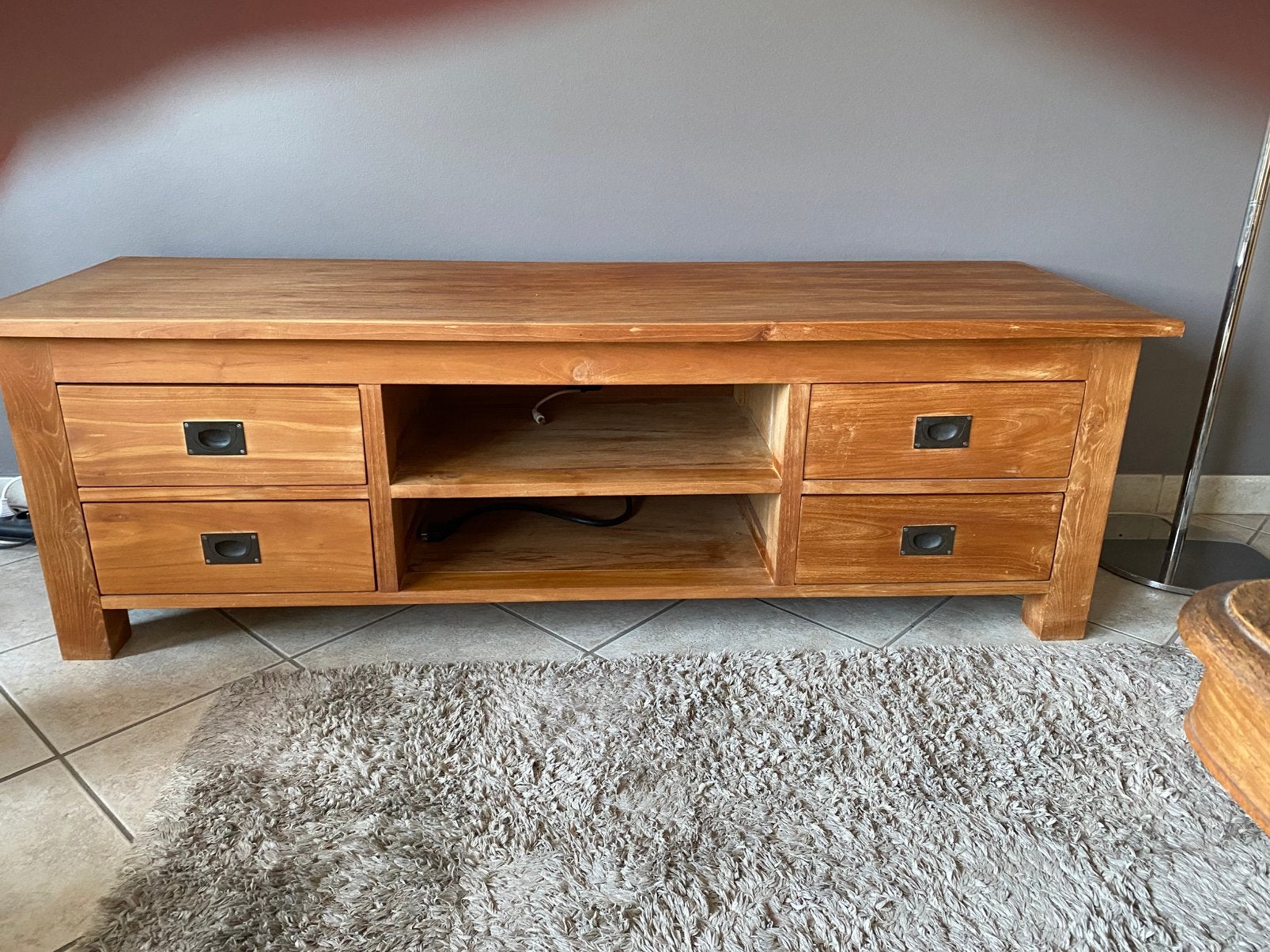 Teak TV meubel, Teck, 25 à 50 cm, Comme neuf, 50 à 100 cm