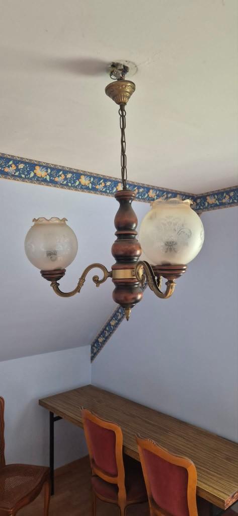 Vintage kroonluchter, Huis en Inrichting, Lampen | Kroonluchters, Ophalen, Zo goed als nieuw, Glas