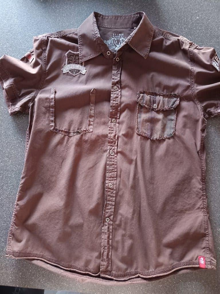 Bordeaux heren hemd XL, Kleding | Heren, Ophalen of Verzenden, Zo goed als nieuw, Overige kleuren, Halswijdte 43/44 (XL)