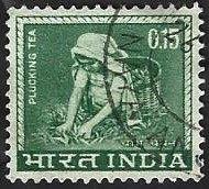 1 Postzegel Theeplukster India 1965 Frankeerzegels, Timbres & Monnaies, Timbres | Asie, Enlèvement ou Envoi, Affranchi, Asie du Sud