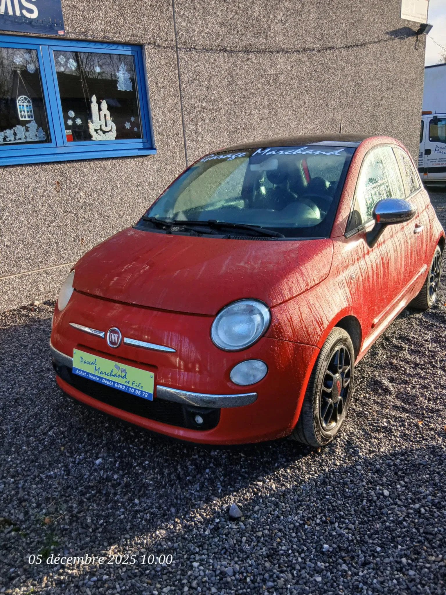 Fiat 500 (bj 2008), Auto's, Fiat, 4 zetels, Zwart, Leder en Stof, Bedrijf
