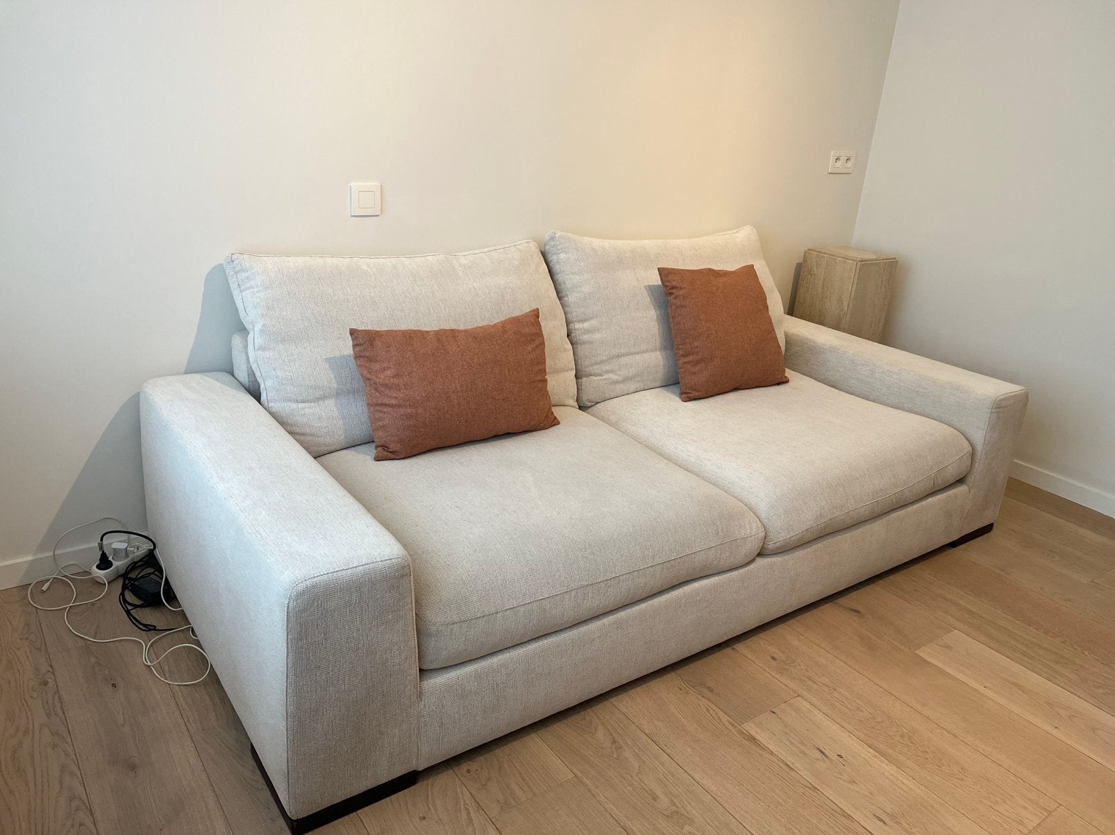 Canapé beige ecru 240x110, Enlèvement, Utilisé, Beige